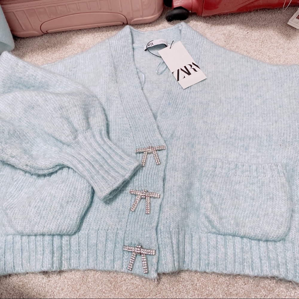 NWT zara diamond butterfly button cardigan